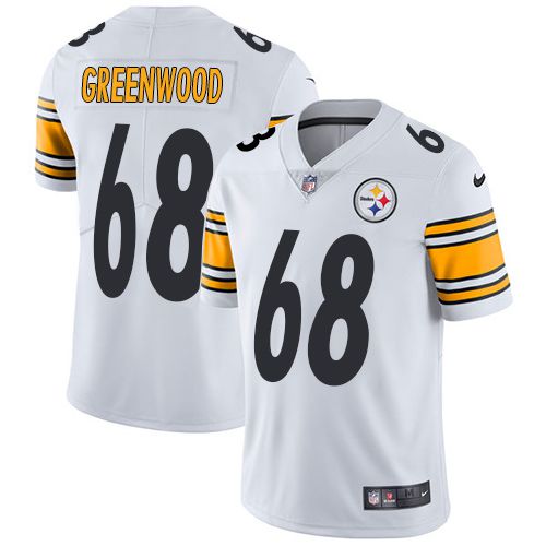 Men Pittsburgh Steelers 68 Greenwood Nike White Vapor Limited NFL Jersey